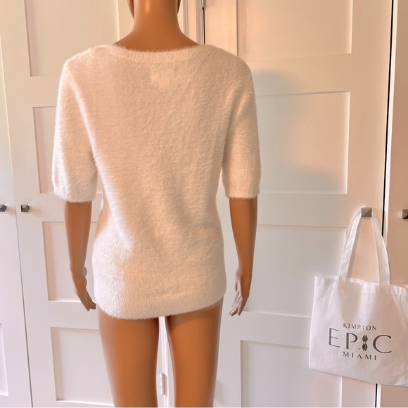 Winter white …ANTHROPOLOGY..Maeve knit T shirt! New ..Super for any occasion - Picture 2 of 5